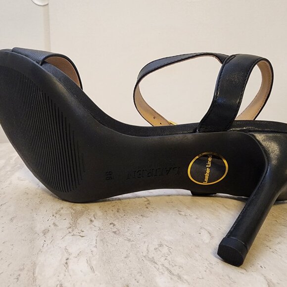 Lauren Ralph Lauren Womens Gwen Ankle-Strap Dress Black Leather from Macy’s C006 - Picture 4 of 7